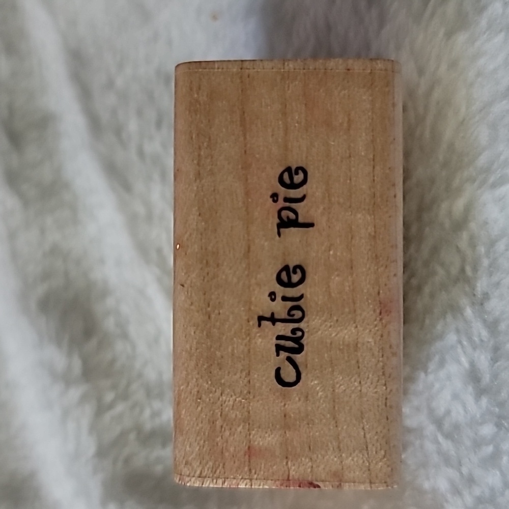 Phrase:Cutie pie,Wooden Rubber Stamp